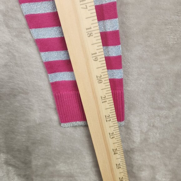 Brooks Brothers Pink and Silver Metallic Striped Womens Sweater Top Size XS - Picture 9 of 9